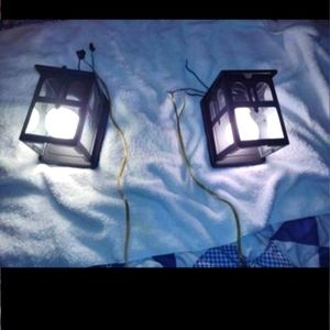 Pair of indoor/ outdoor wall sconces.